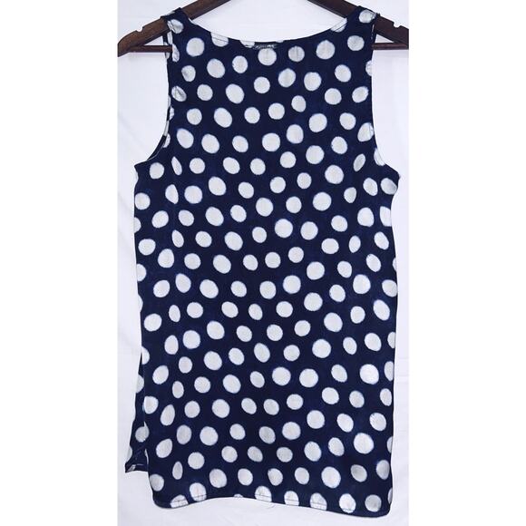 Michael Kors Women's Medium Navy Blue & White Polka Dot Sleeveless Top69 - Picture 2 of 5